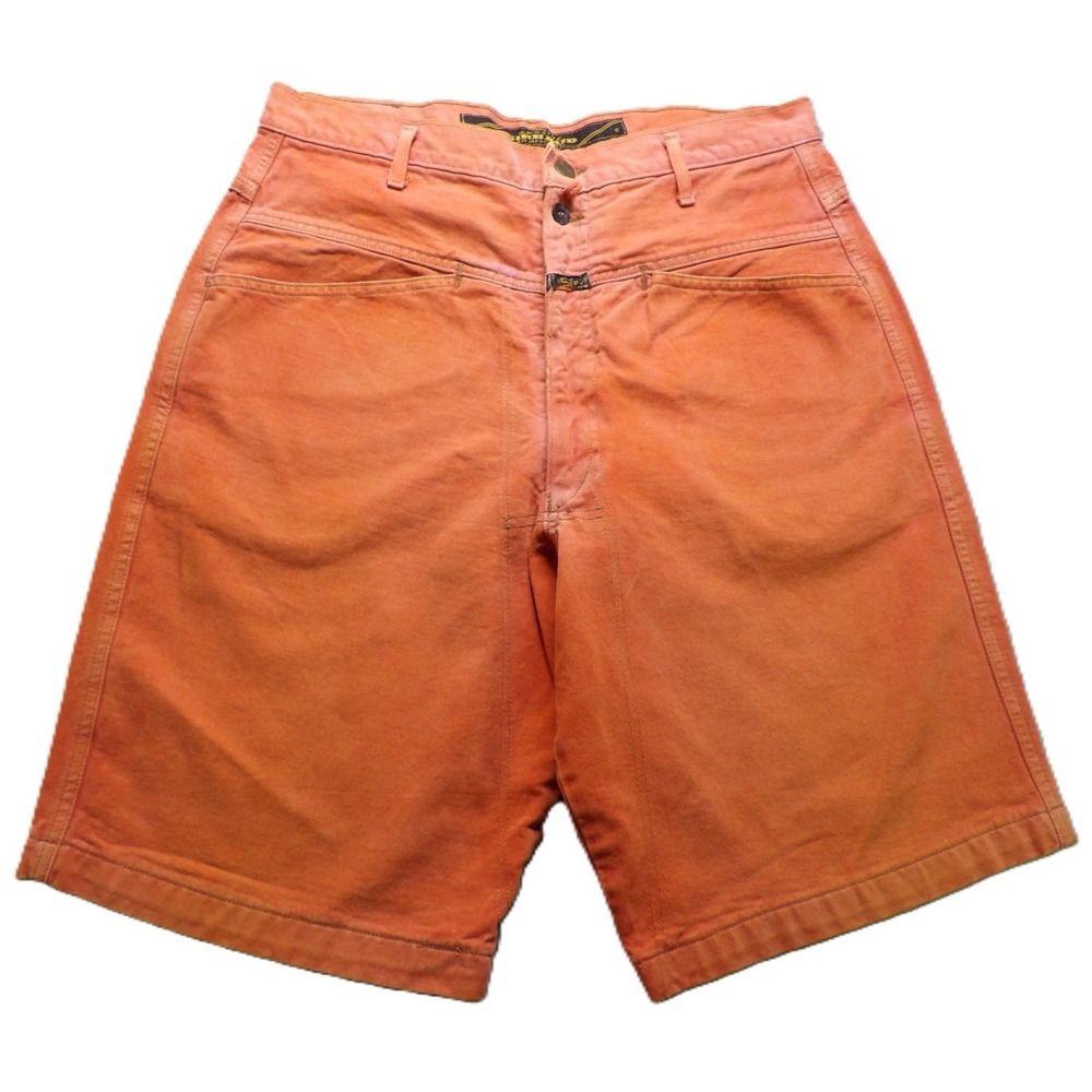 VTG 80s Marithe Francois Girbaud Orange Cotton Men Casual Shorts 33 Skater Retro